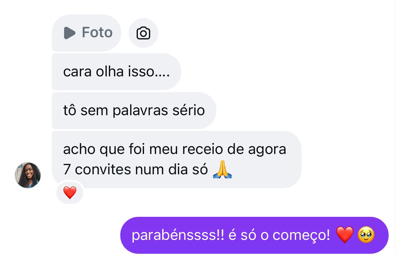 Relato real de sete convites feitos em um dia